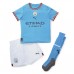 Billige Manchester City Riyad Mahrez #26 Hjemmetrøye Barn 2022-23 Kortermet (+ korte bukser)
